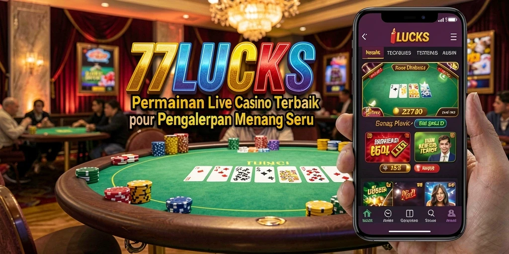 Tampilan gameplay seru di aplikasi Live Casino 77LUCKS.