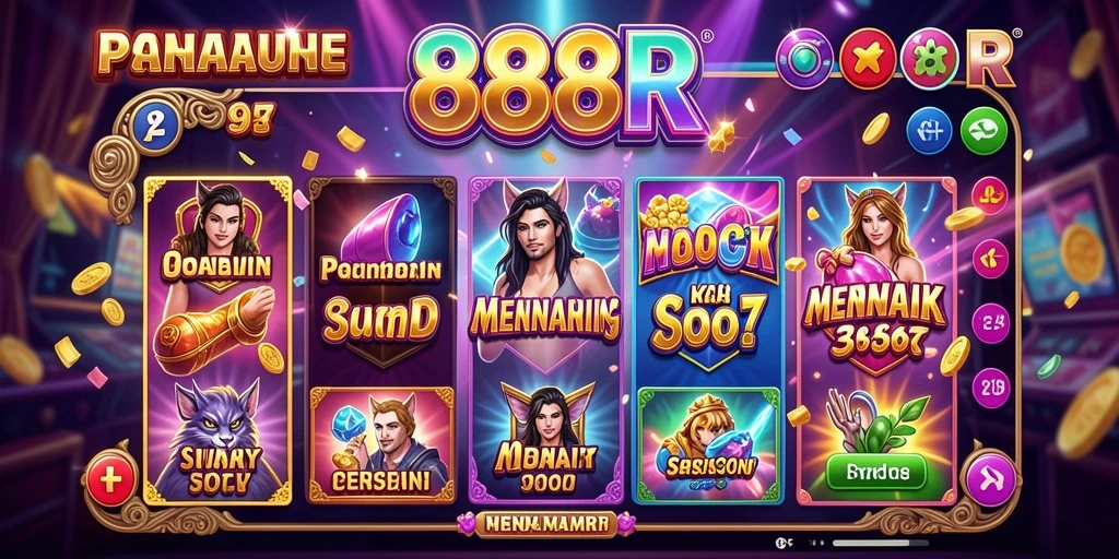 Gameplay seru di aplikasi Slot 888R dengan berbagai tema menarik.