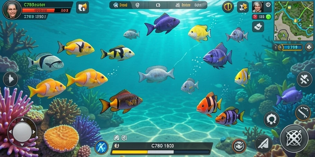 Screenshot gameplay C789 yang menampilkan aksi seru Tembak Ikan.