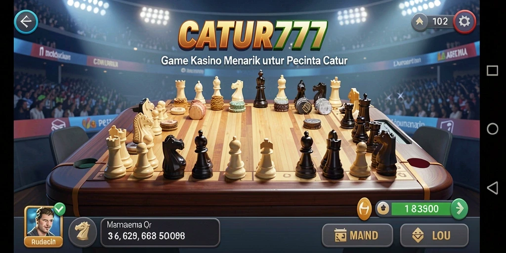 Tampilan gameplay seru di CATUR777 dengan suasana Kasino.