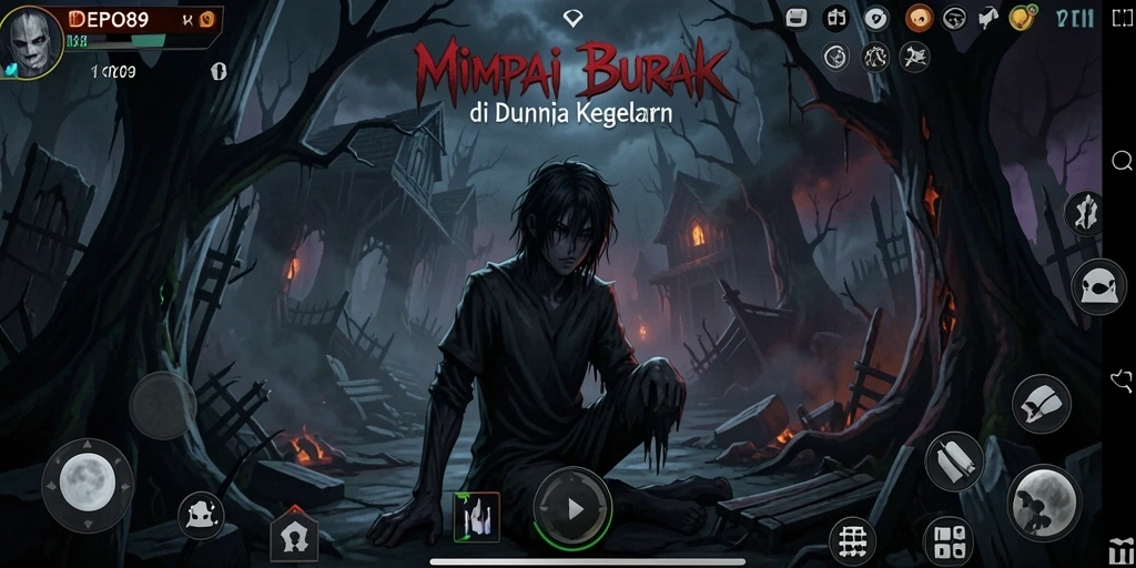 Tampilan gameplay menegangkan di dunia kegelapan.