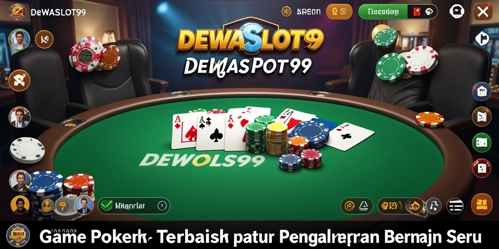 Screenshot DEWASLOT99 menampilkan aksi seru dalam permainan Poker.