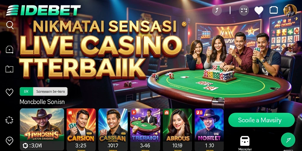 Tampilan gameplay Live Casino IDEBET yang menarik dan interaktif.