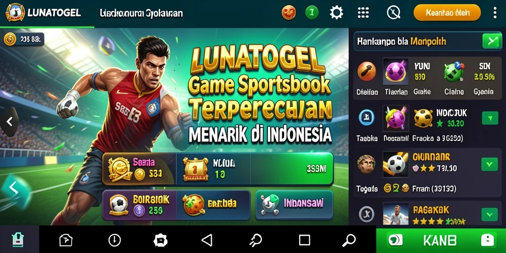 Tampilan gameplay LUNATOGEL yang menarik saat taruhan olahraga.