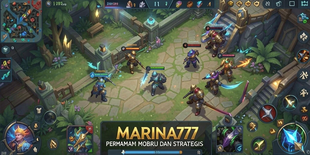 Tangkapan layar gameplay <strong>MARINA77</strong> menunjukkan pertarungan tim yang epik.