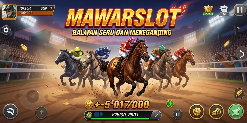 Tampilan gameplay mengesankan di MAWARSLOT dengan balapan yang intens.