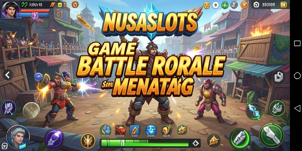 Screenshot NUSASLOTS menampilkan momen seru pertarungan Battle Royale.