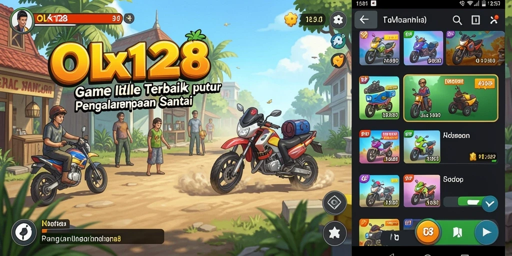 Screenshot OLX128 menampilkan aksi seru dalam gameplay Idle yang menarik.