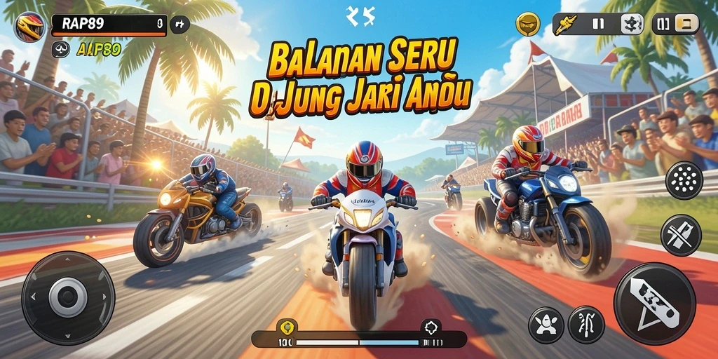 Tampilan gameplay Racing yang mendebarkan dan penuh aksi di RAP89.