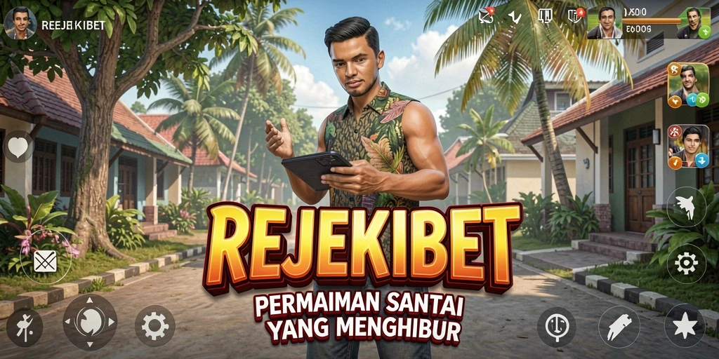 Screenshot utama REJEKIBET menunjukkan gameplay yang menarik dan berwarna.