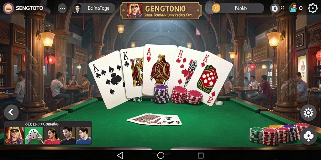Tampilan gameplay seru dalam SENGTOTO, siap untuk bermain domino.