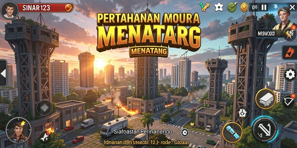 Tampilan gameplay Tower Defense yang mendebarkan di SINAR123.