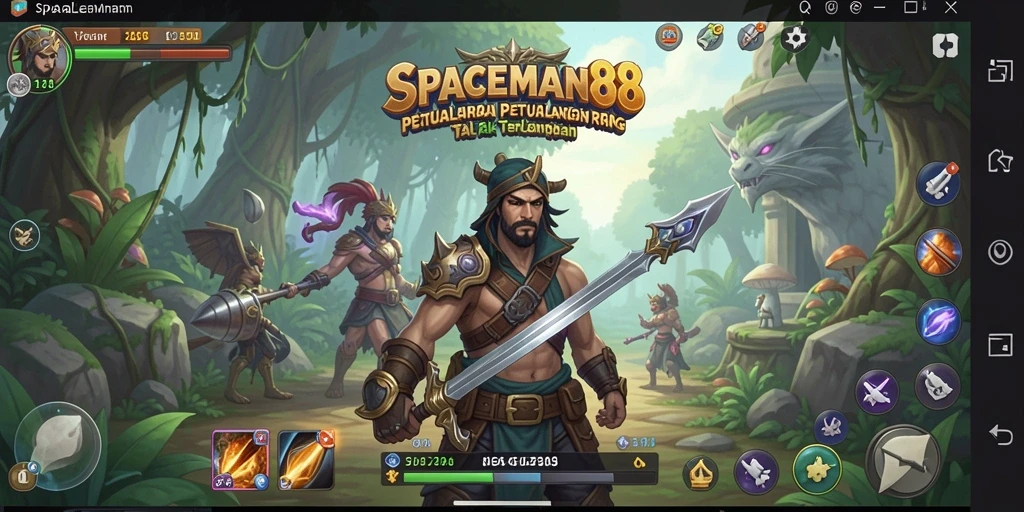 Screenshot SPACEMAN88 menunjukkan aksi pertarungan seru di luar angkasa.