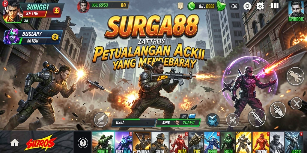 Screenshot menunjukkan aksi mendebarkan dalam <strong>SURGA88</strong> dengan pertarungan intens.