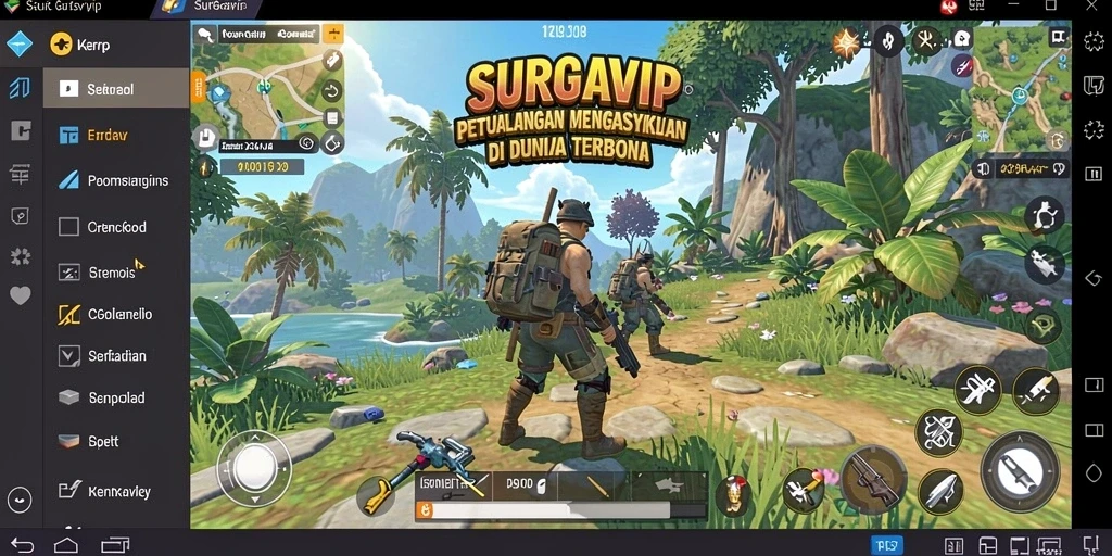 Tampilan gameplay SURGAVIP yang menarik di dunia terbuka.