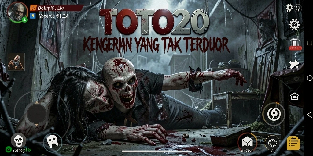 Screenshot gameplay TOTO20 yang menunjukkan suasana menyeramkan.
