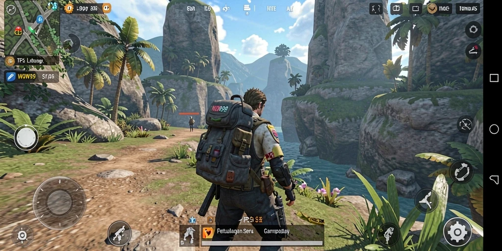 Screenshot gameplay WOW99 menampilkan aksi seru dalam pertempuran TPS.